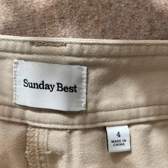 Aritzia Sunday Best New Oscar Cargo Carpenter Pants Hummus Beige Size 4 - Picture 7 of 8